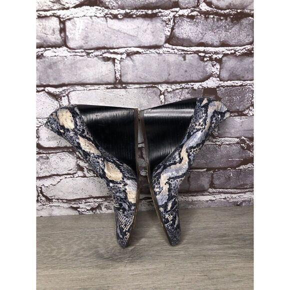 LANVIN Ivory Blue Snake Print Leather Ballerina Pumps Wedges Women 40EU/9.5M US - Picture 10 of 16